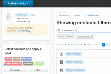 ContactZilla de-duplication feature